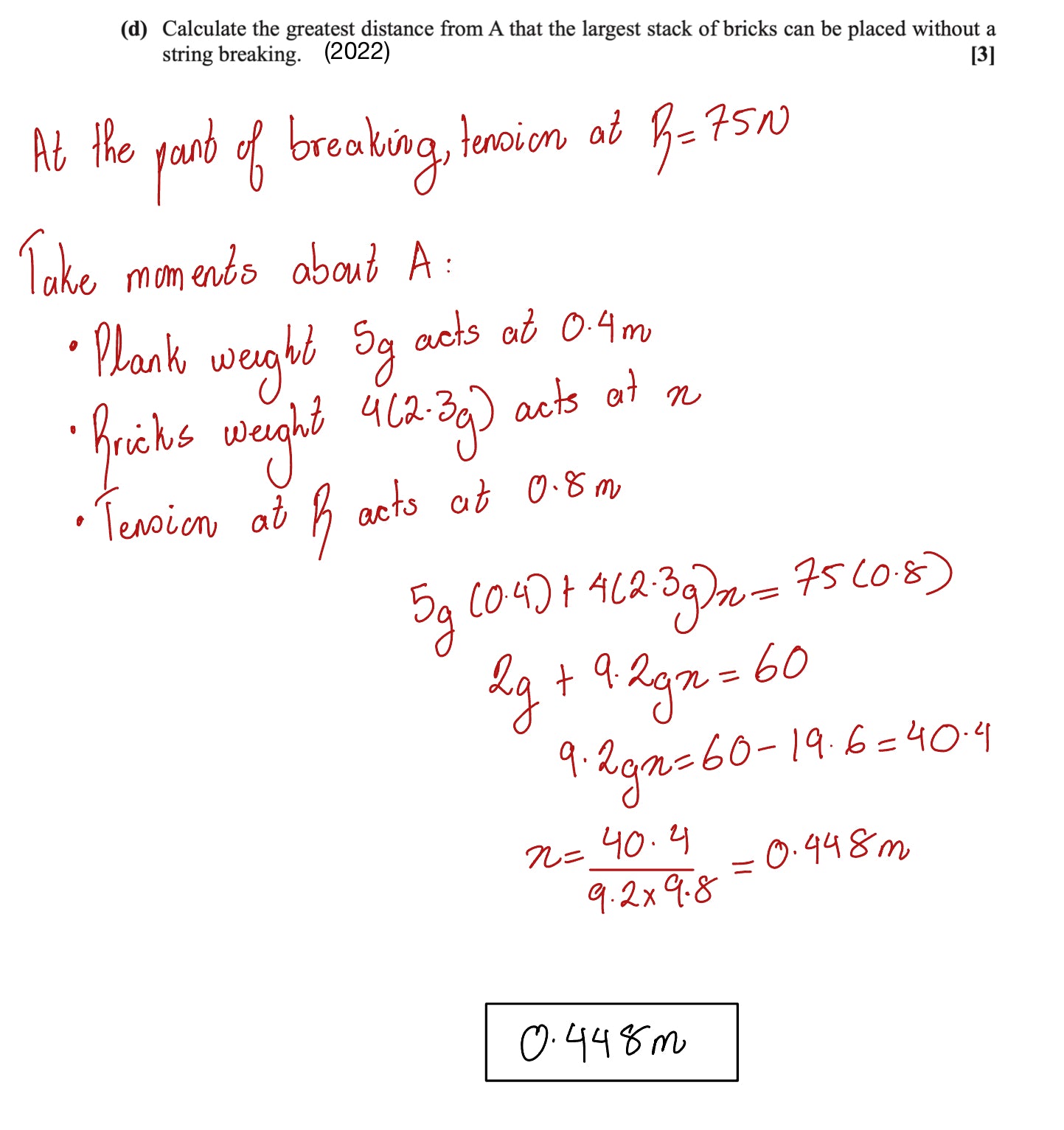 OCR-MEI A-Level Maths Mechanics – MOMENTS FULLY WORKED SOLUTIONS (2018–2025)