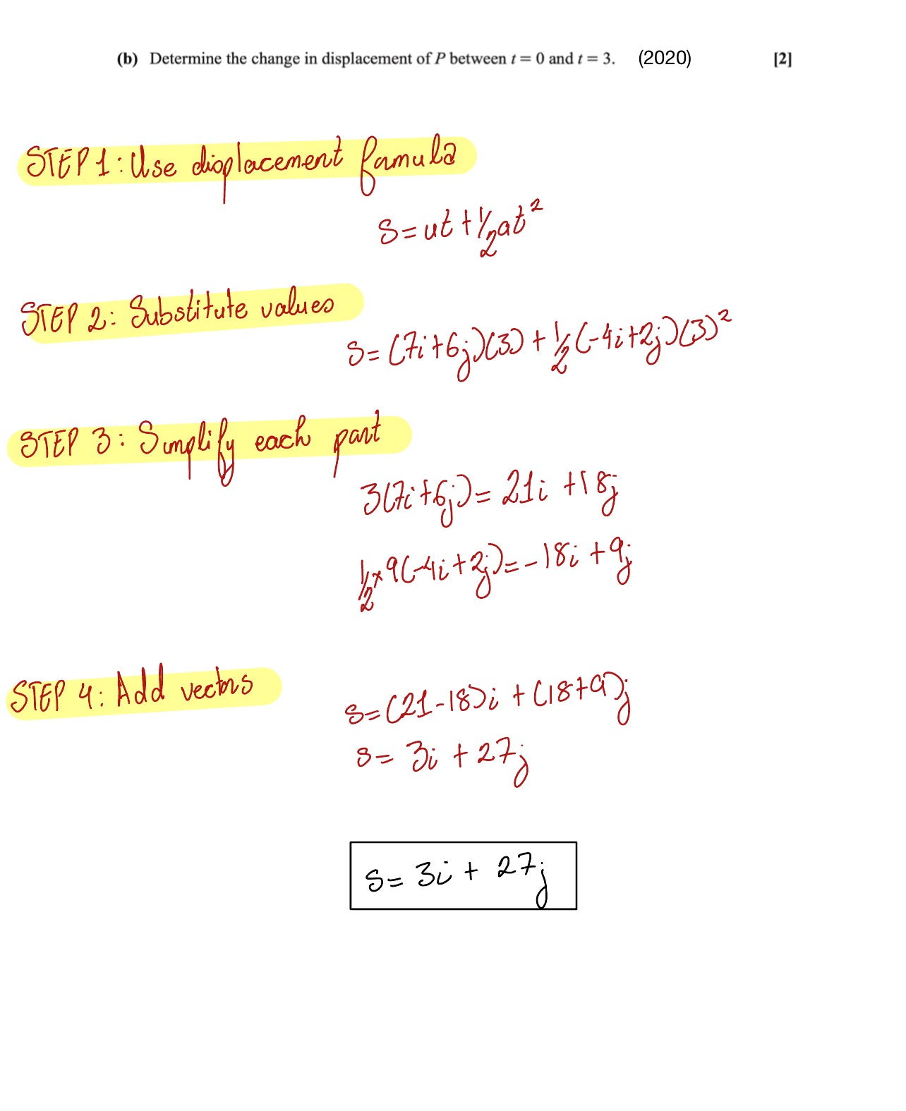 OCR-A A-Level Maths Mechanics – KINEMATICS IN 2D FULLY WORKED SOLUTIONS (2018–2025)