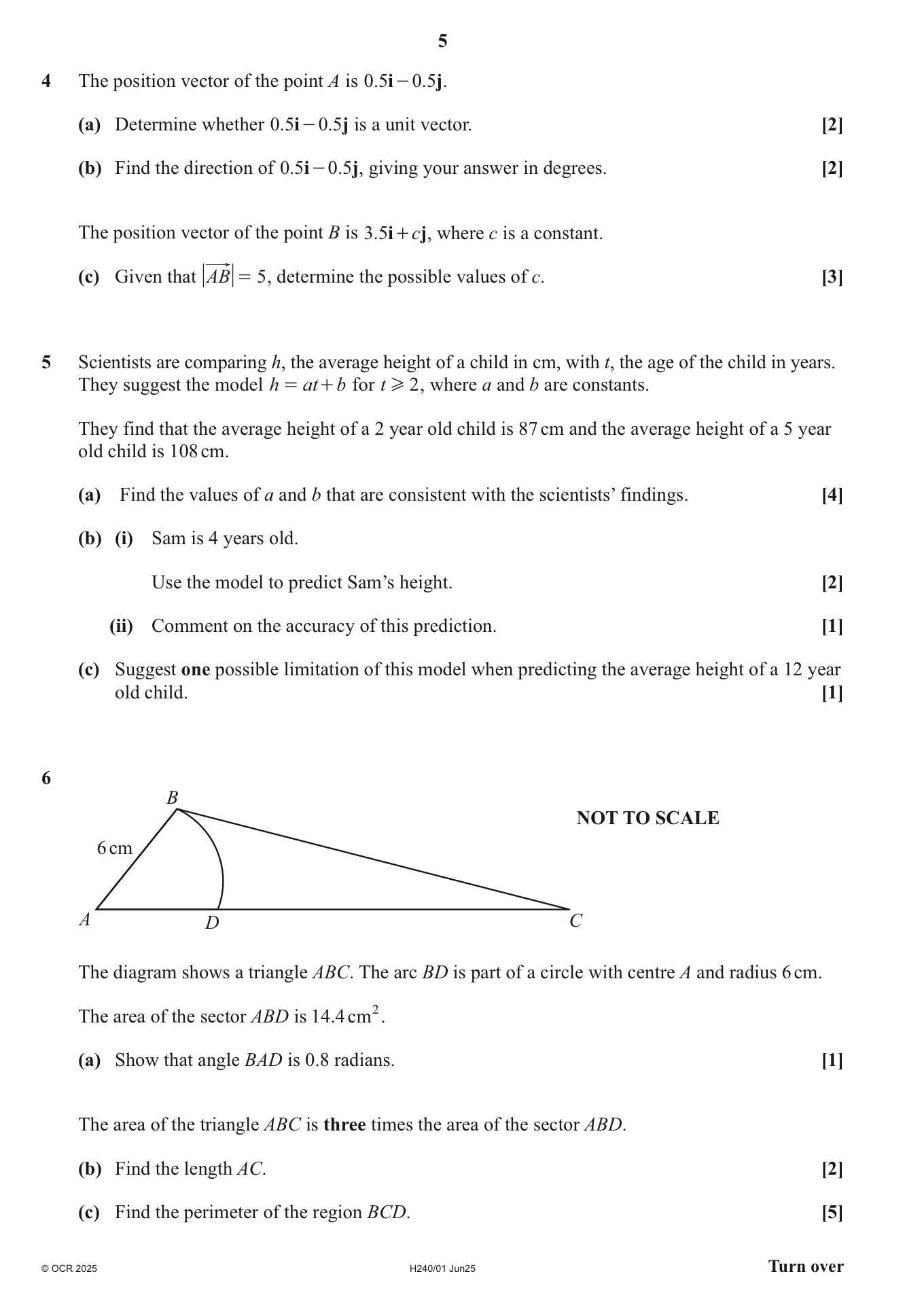 OCR A-Level Mathematics 2025 – Paper 1 (Pure Mathematics) + Mark Scheme