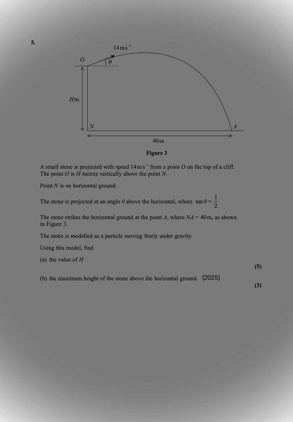 FREE Edexcel A-Level Maths Mechanics – Projectiles Past Paper Questions (2018–2025)