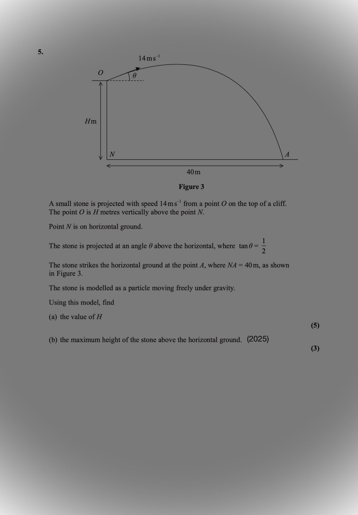 FREE Edexcel A-Level Maths Mechanics – Projectiles Past Paper Questions (2018–2025)