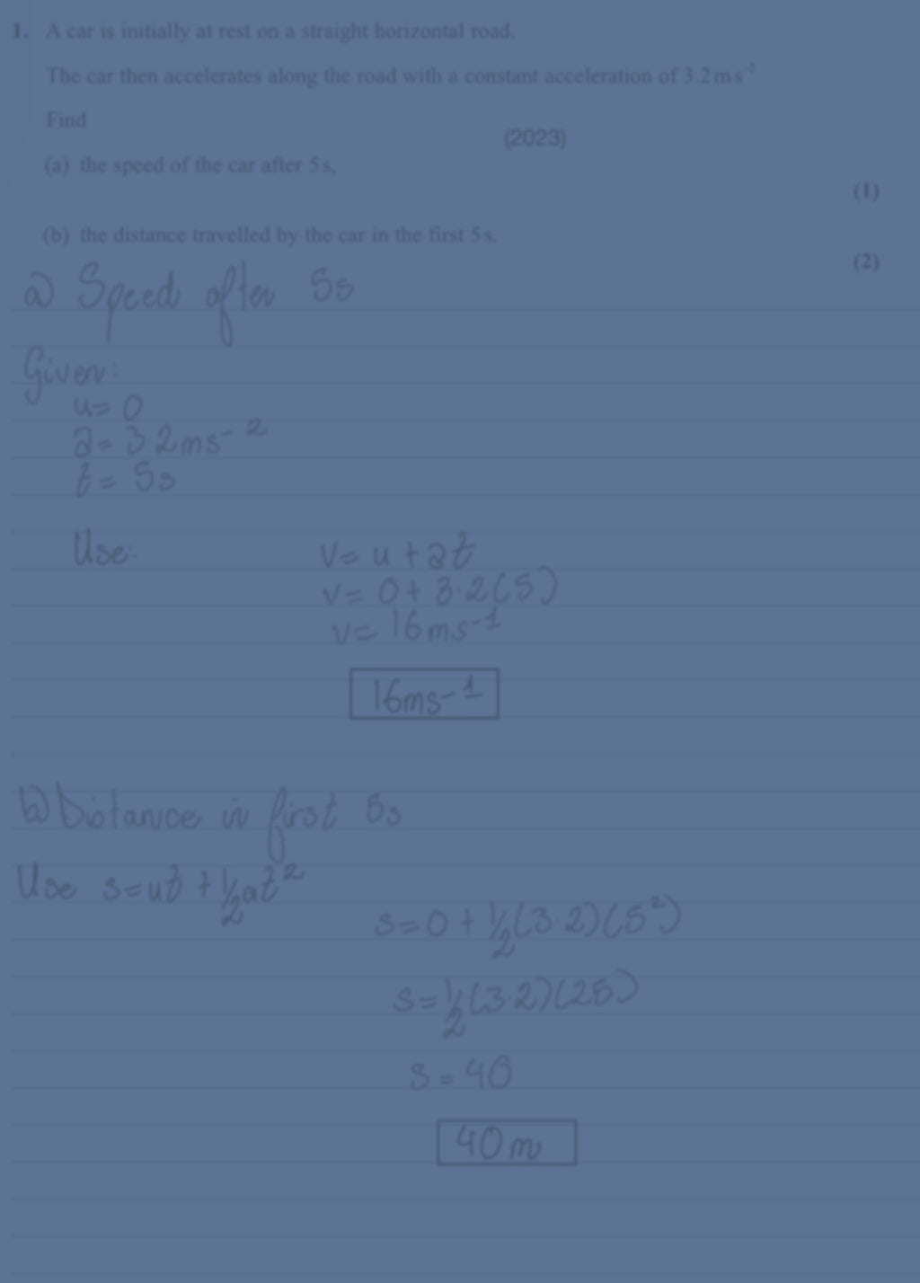 EDEXCEL A-Level Maths Mechanics – KINEMATICS FULLY WORKED SOLUTIONS
