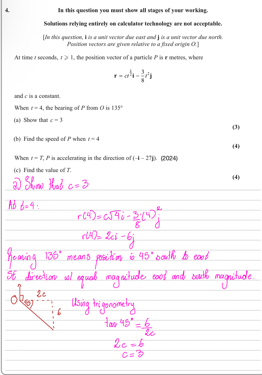 EDEXCEL A-Level Maths Mechanics – KINEMATICS & FORCES IN 2D FULLY WORKED SOLUTIONS (2018–2025)